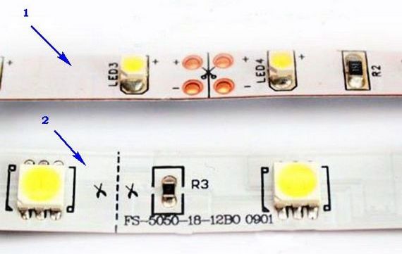 Ленты со светодиодами SMD 3028 и SMD 5050